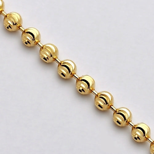 14K Moon Ball Diamond Cut Chain