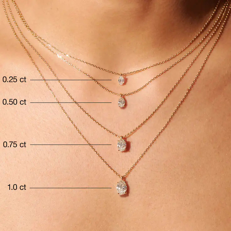 OVAL CUT DIAMOND SOLITAIRE NECKALCE