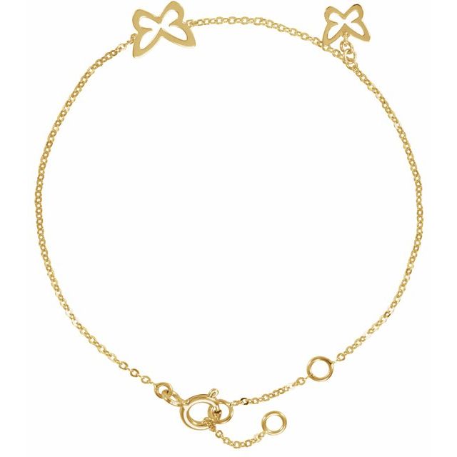 14K Gold & Diamond Dainty Bracelet