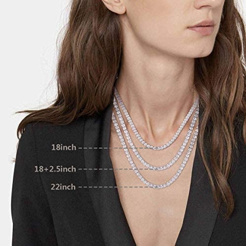 Straight Lab-Grown Diamond Tennis Necklace In 14K White Gold