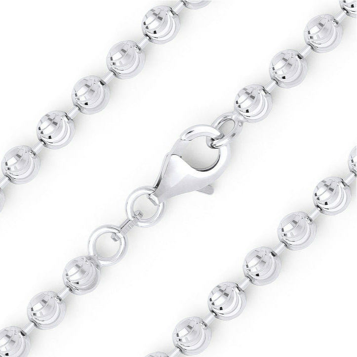 14K Moon Ball Diamond Cut Chain