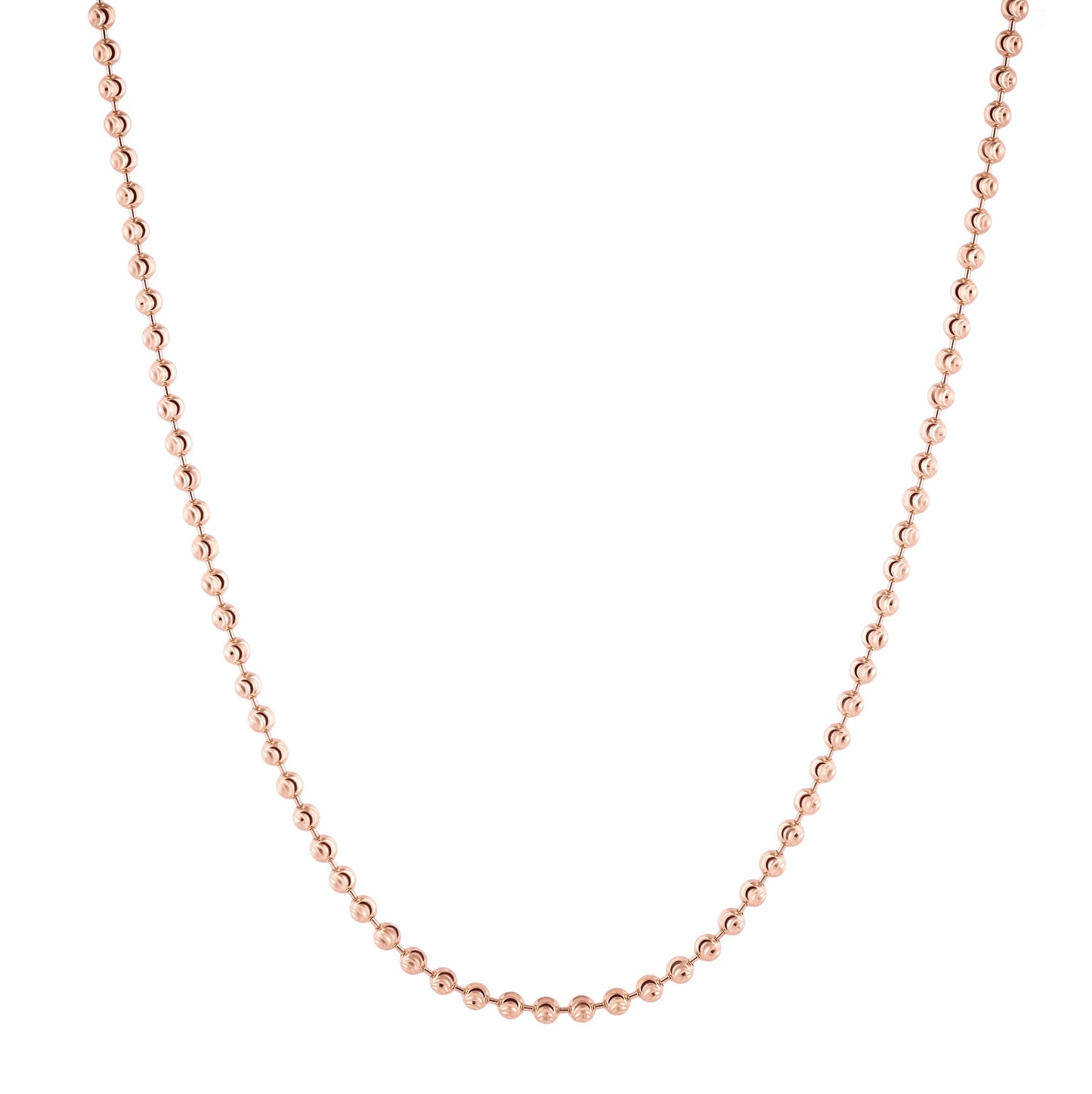 14K Moon Ball Diamond Cut Chain