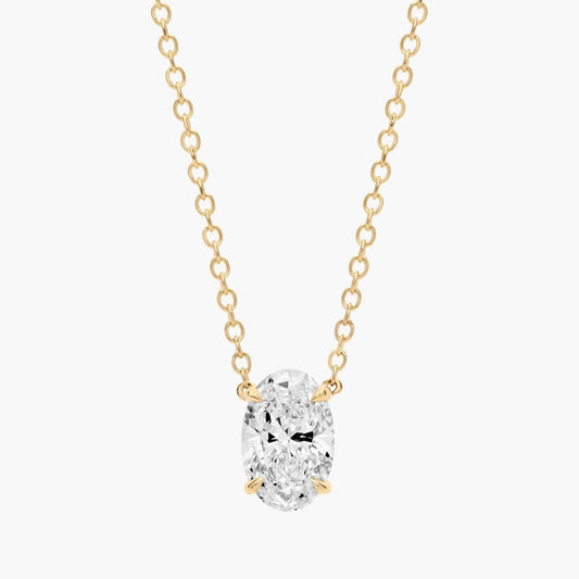 OVAL CUT DIAMOND SOLITAIRE NECKLACE