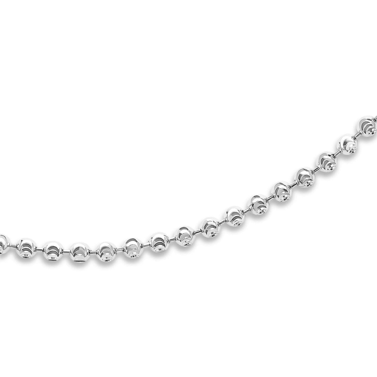 14K Moon Ball Diamond Cut Chain
