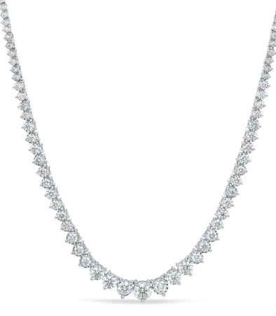 14K WHITE GOLD RIVIERA NECKLACE