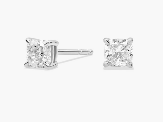 CUSHION CUT DIAMOND STUD EARRINGS