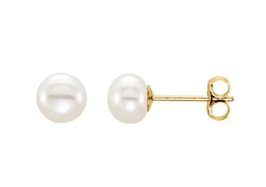 Lab Grown Cultured Freshwater Pearl Earrings - 5mm