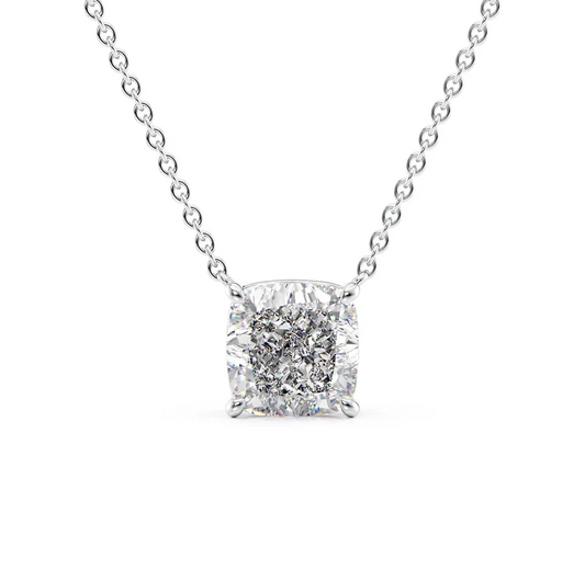 CUSHION DIAMOND SOLITAIRE NECKLACE