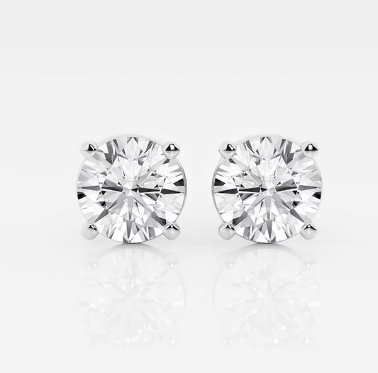 Lab Grown Round Diamond Stud Earrings
