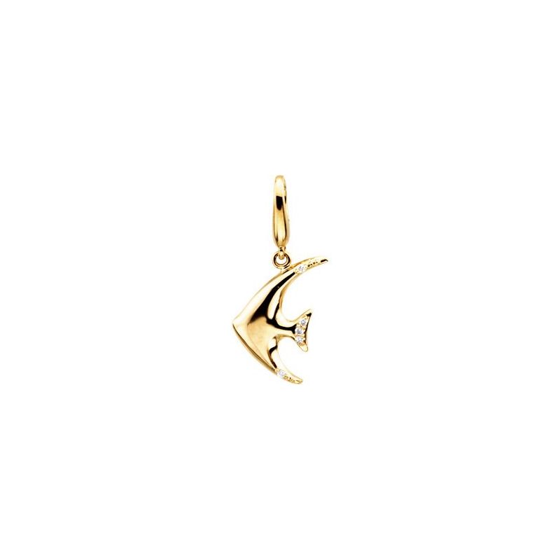 14K Yellow 0.02 CTW Diamond Angel Fish Charm
