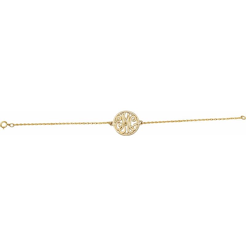14K Gold 3-Letter Script Monogram Bracelet