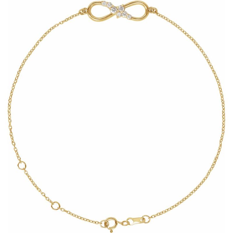 14K Gold Lab Grown Diamond Infinity Bracelet