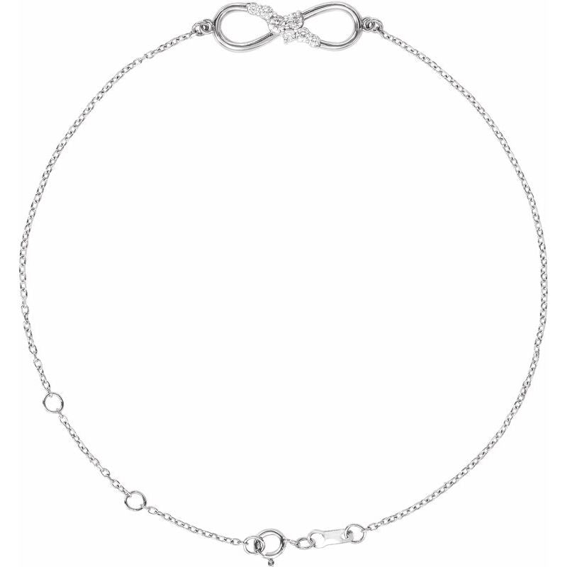 14K Gold Lab Grown Diamond Infinity Bracelet