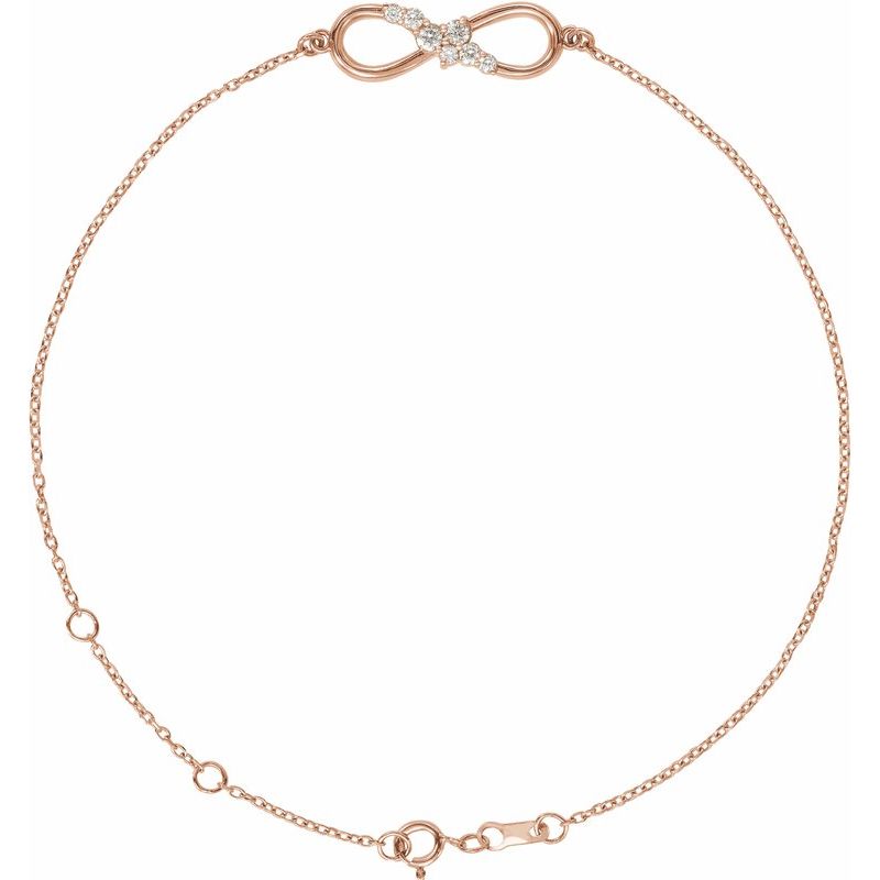 14K Gold Lab Grown Diamond Infinity Bracelet