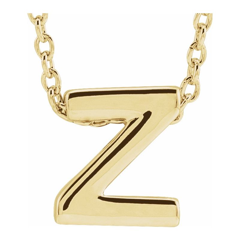 14K Gold Initial A-Z Slide Necklace