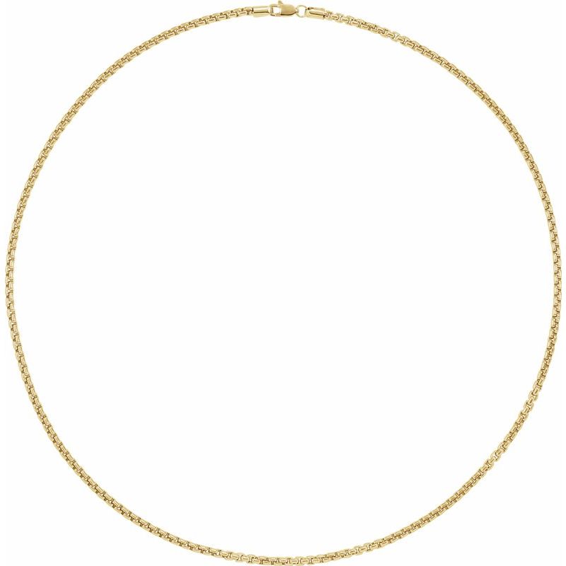 14K Yellow 2.6 mm Rounded Box Chain