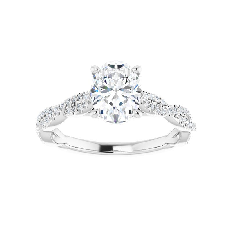 14K Gold Oval Engagement Ring