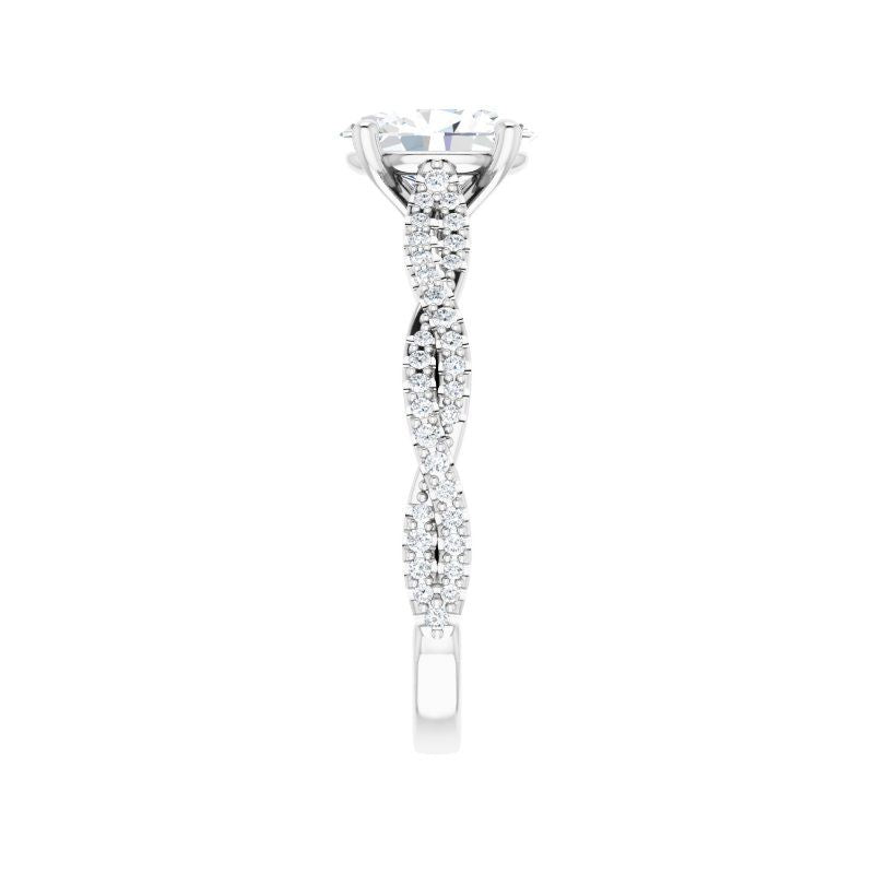14K Gold Oval Engagement Ring