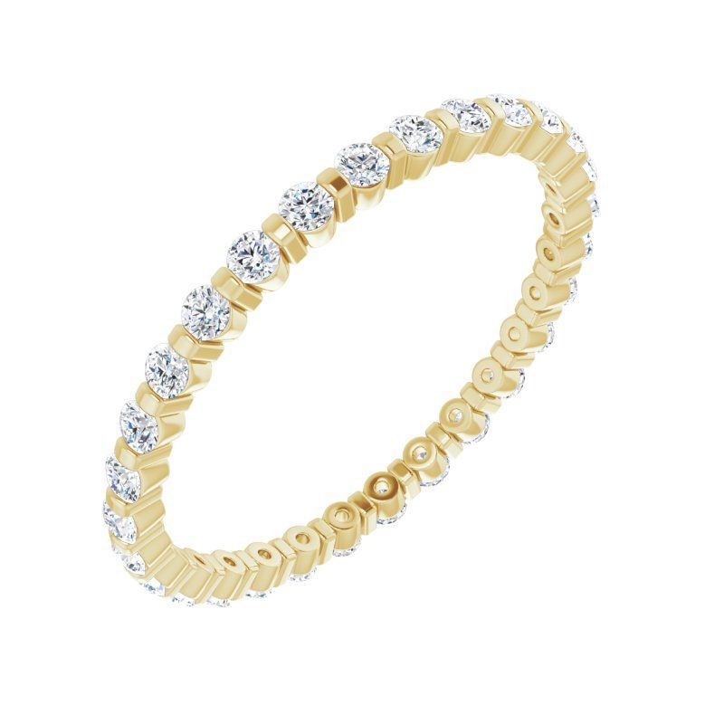 14K Gold Diamond Bar Set Eternity Band