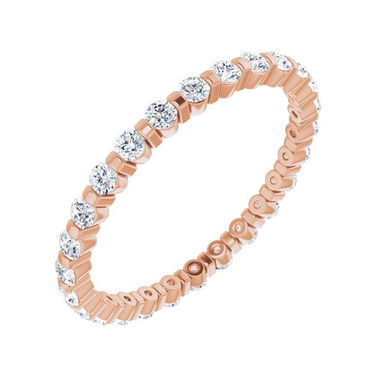 14K Gold Diamond Bar Set Eternity Band