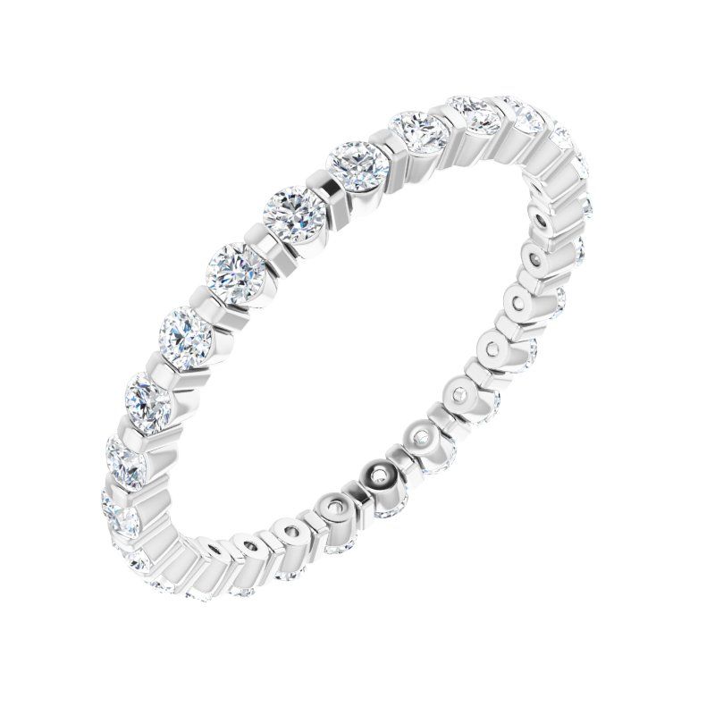 14K Gold Diamond Bar Set Eternity Band