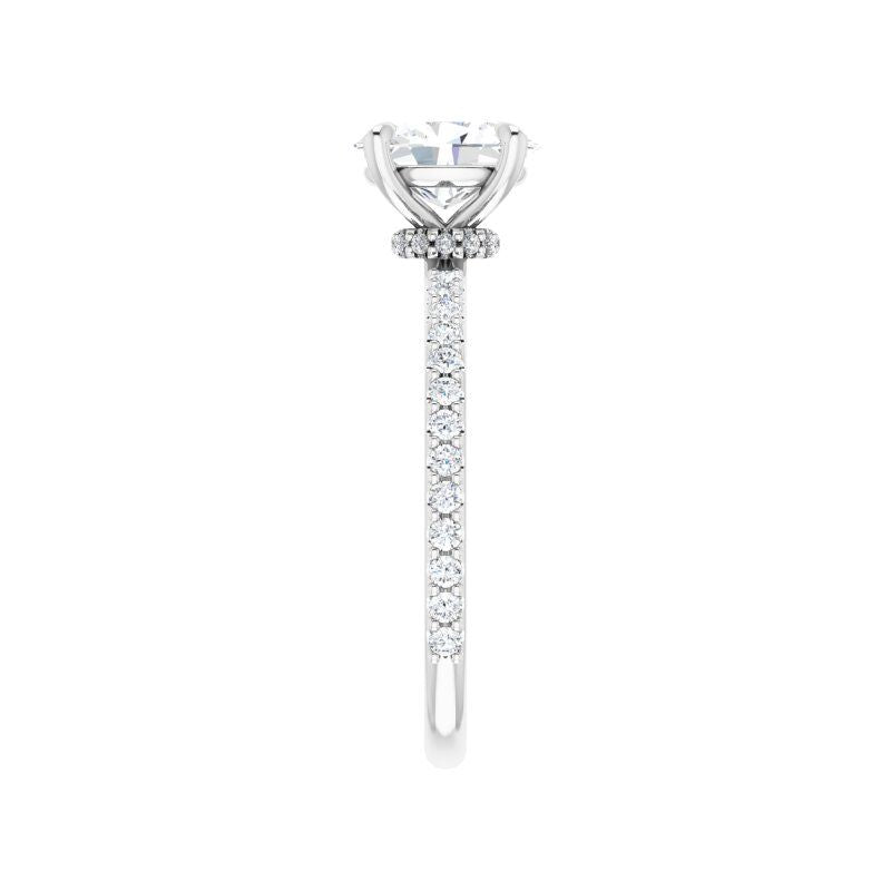 14K Gold Oval Accented Engagement Ring