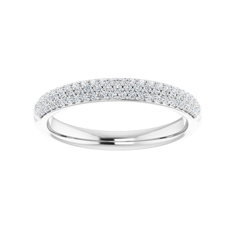 Platinum Accented Diamond Band