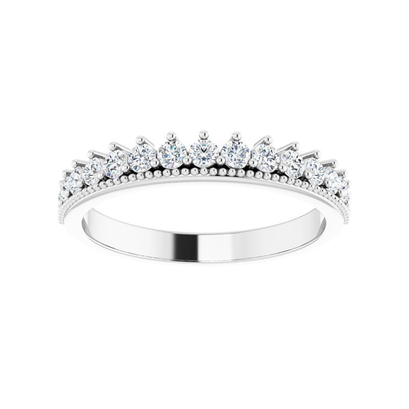 Platinum Diamond Crown Anniversary Band