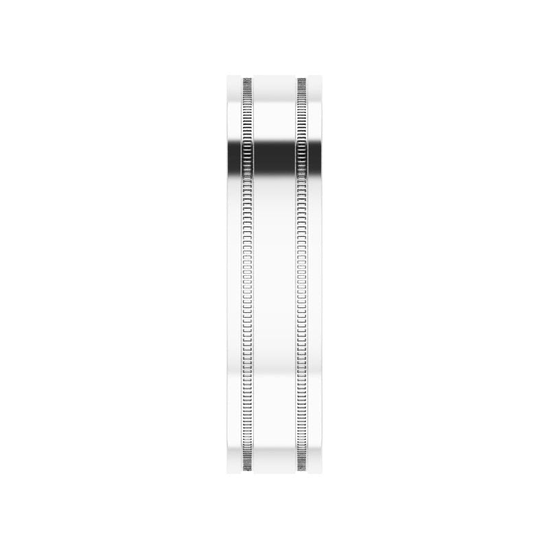 14K Gold Flat Edge Band with Milgrain