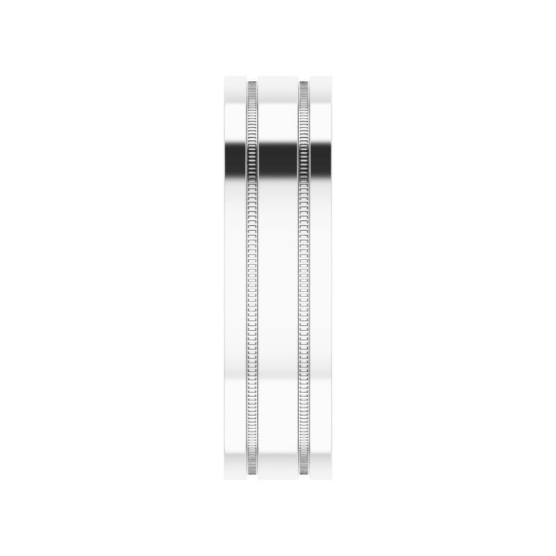 14K Gold Flat Edge Band with Milgrain