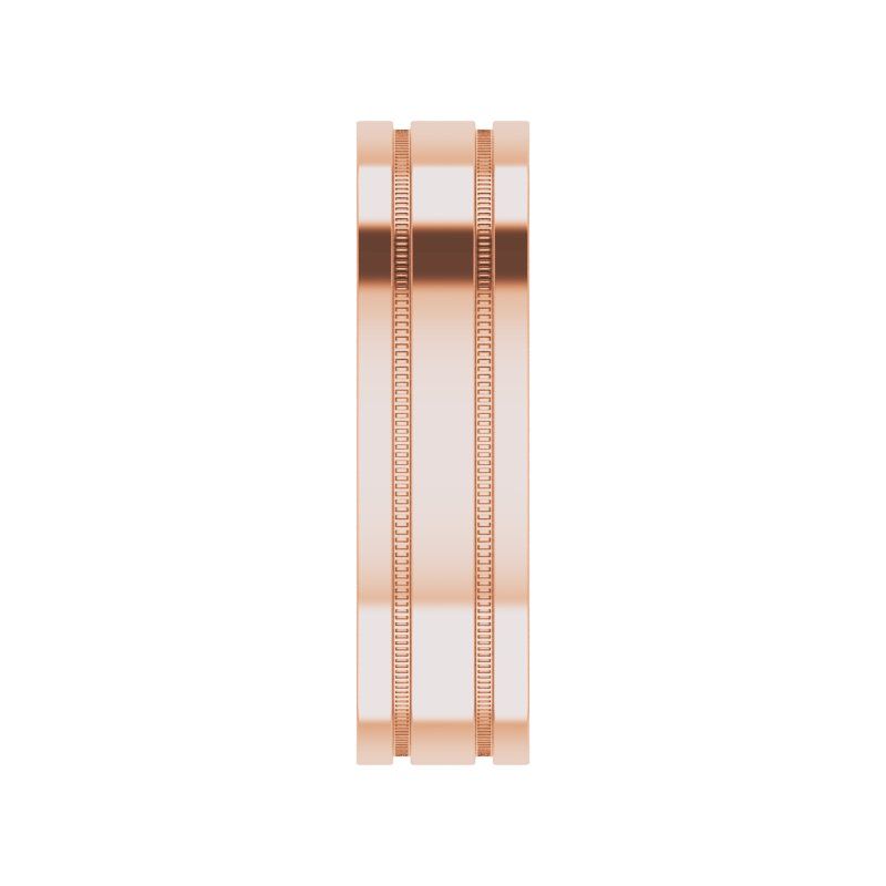 14K Gold Flat Edge Band with Milgrain