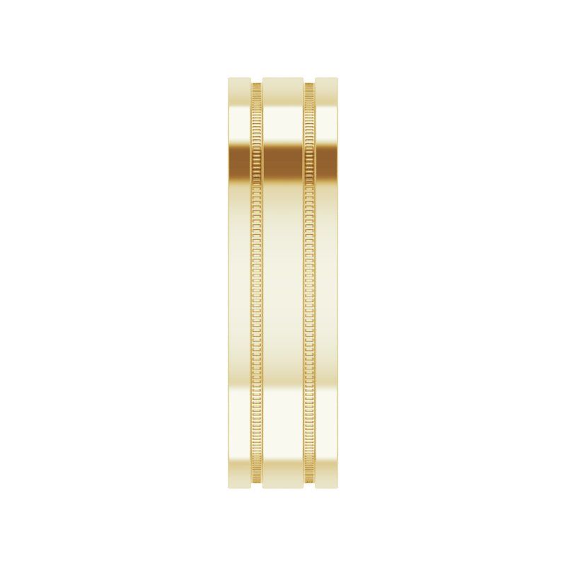 14K Gold Flat Edge Band with Milgrain