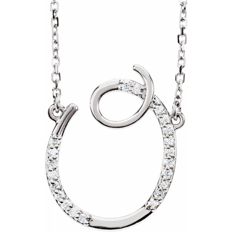 14K Gold Diamond Initial 16" Necklace