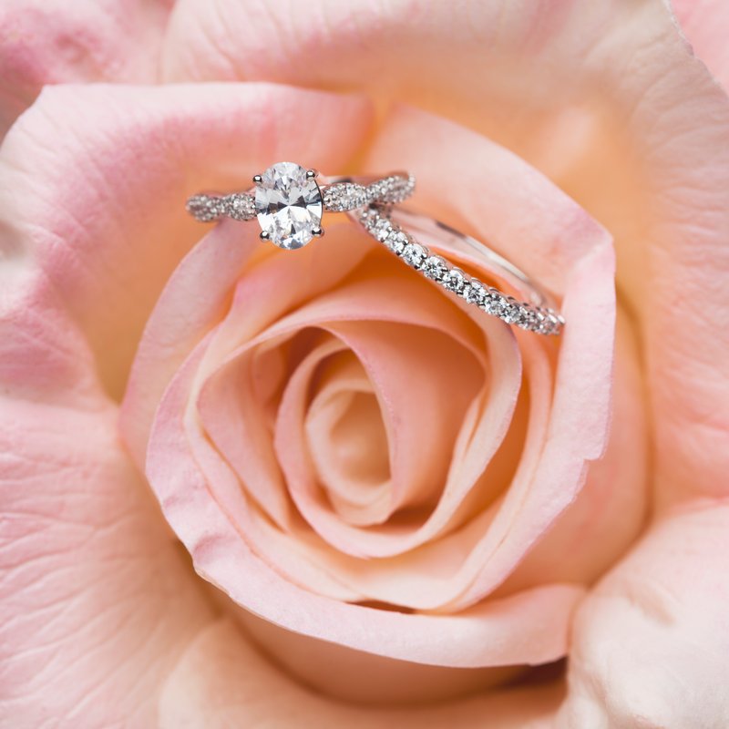 14K Gold Oval Engagement Ring