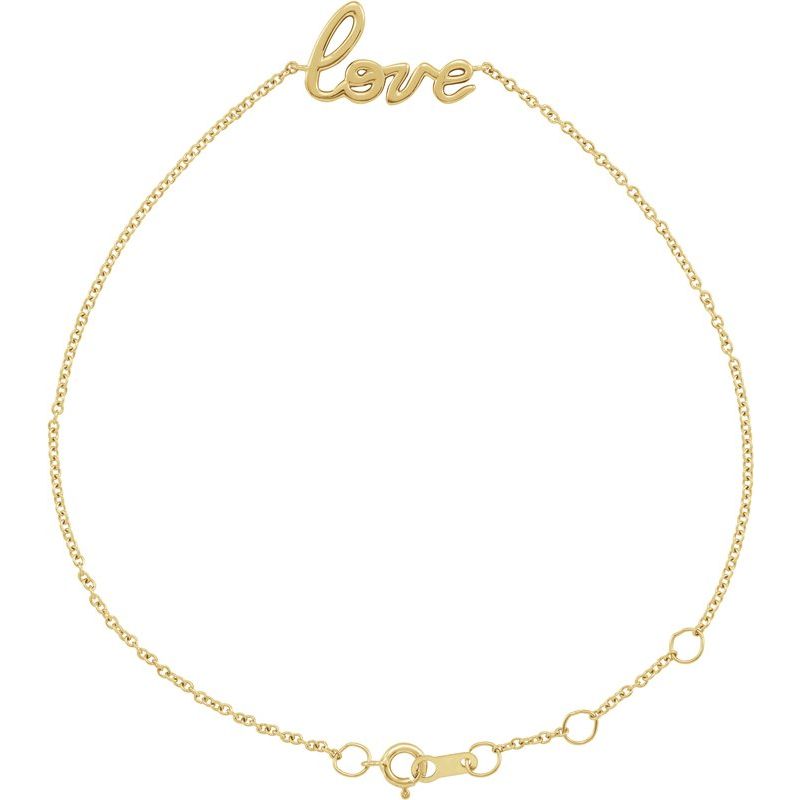 14K Gold Dainty Script Bracelet