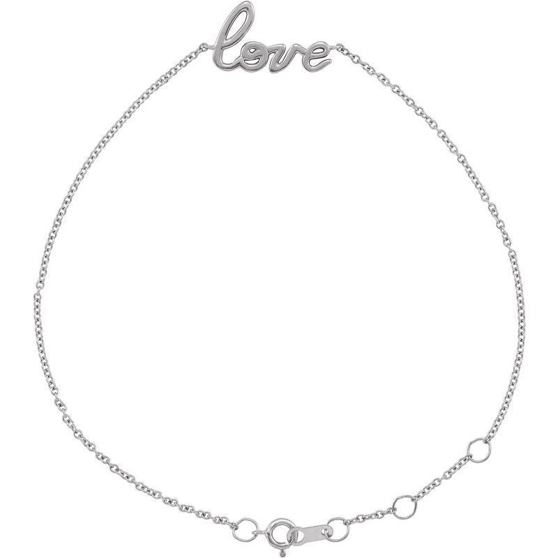 14K Gold Dainty Script Bracelet