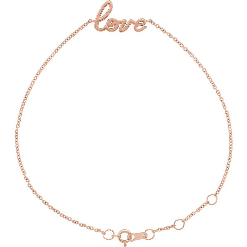 14K Gold Dainty Script Bracelet