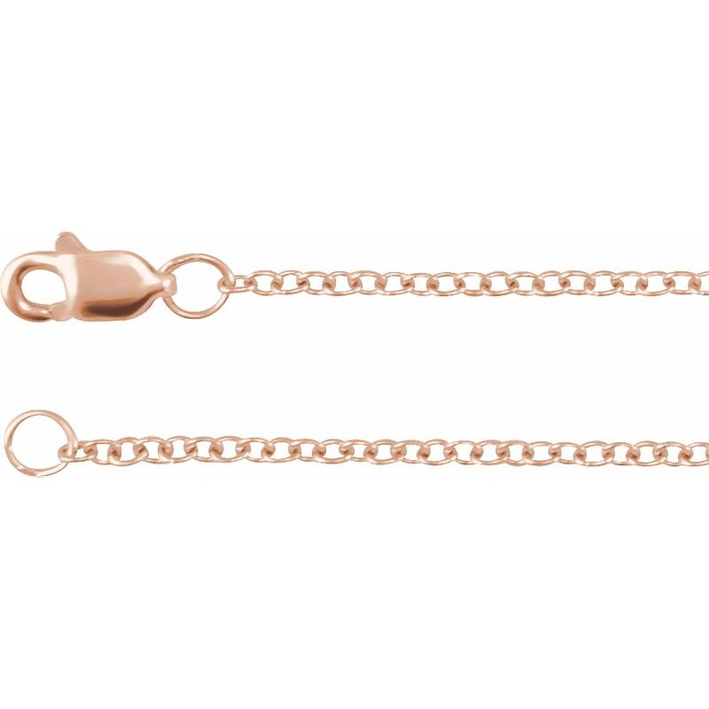 14K Gold 1.5 mm Solid Cable Chain