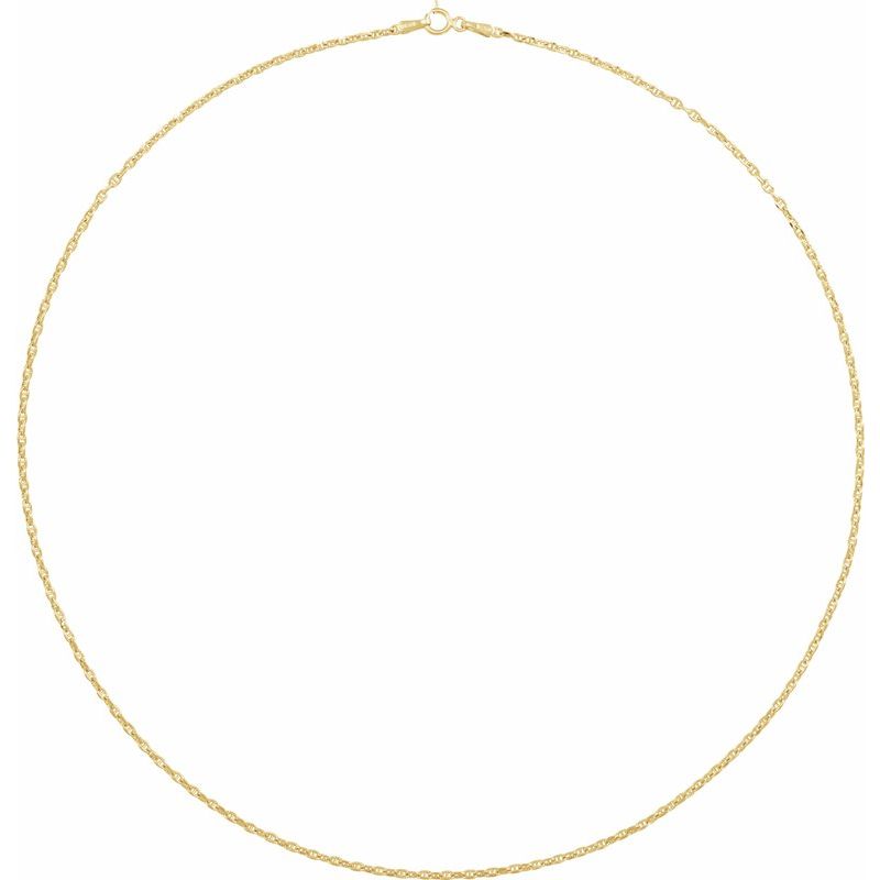 14K Yellow 1.8 mm Hollow Diamond-Cut Anchor Chain