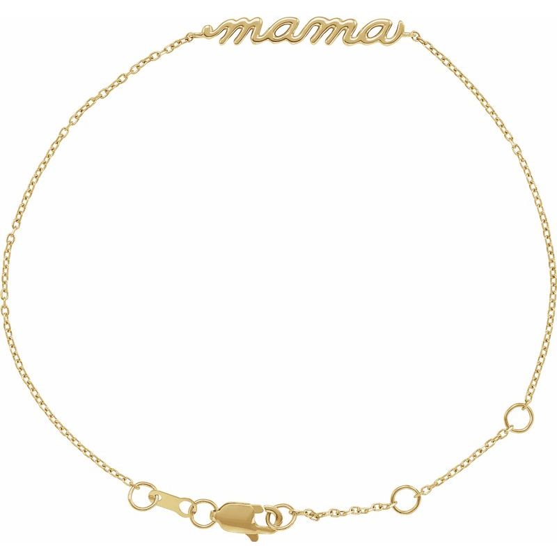 14K Gold Dainty Script Bracelet
