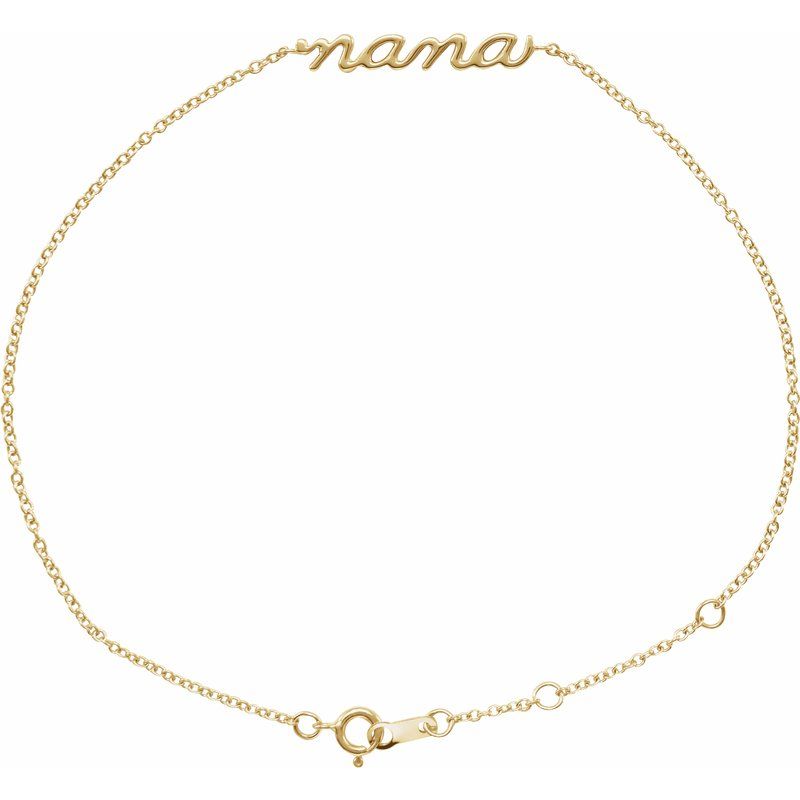 14K Gold Dainty Script Bracelet
