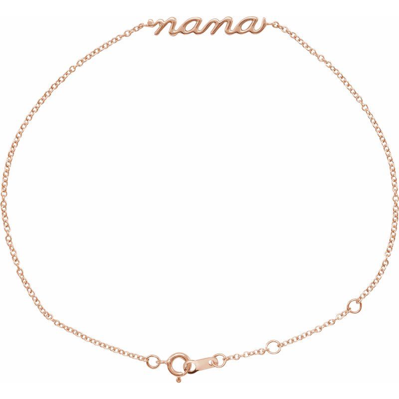 14K Gold Dainty Script Bracelet