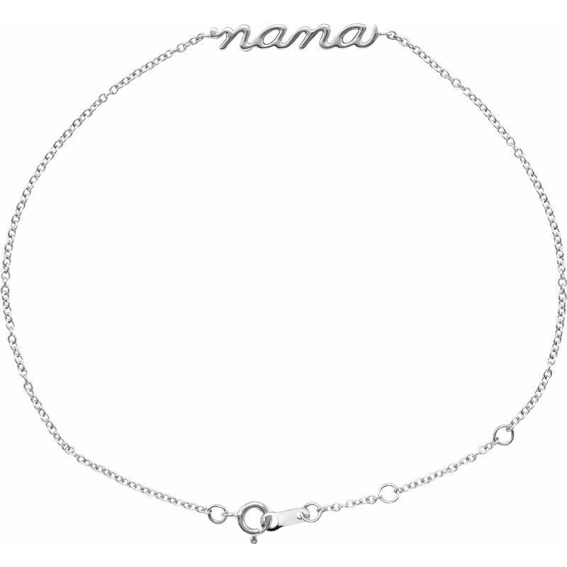 14K Gold Dainty Script Bracelet