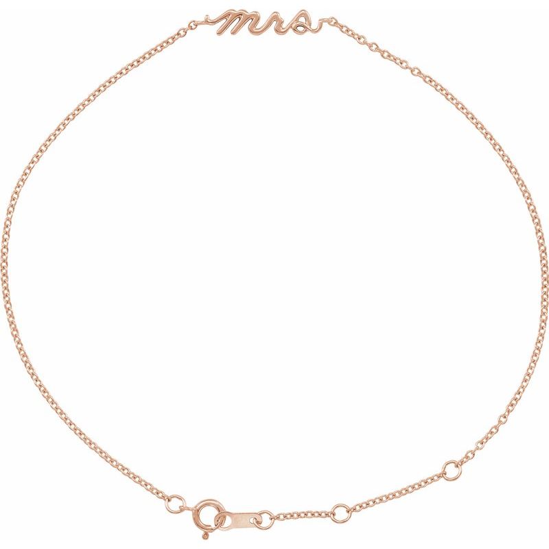 14K Gold Dainty Script Bracelet