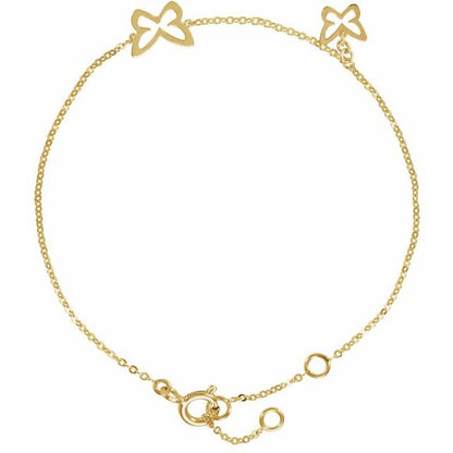 14K Gold & Diamond Dainty Bracelet
