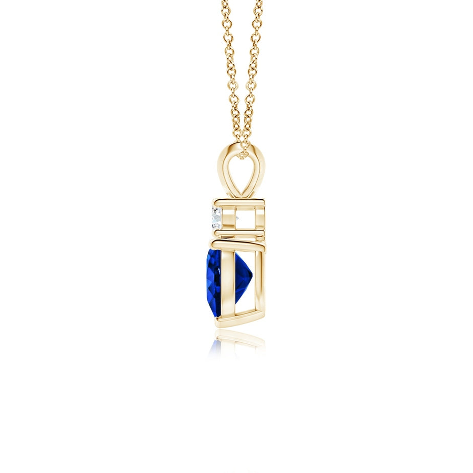 Blue Sapphire Heart Solitaire Necklace