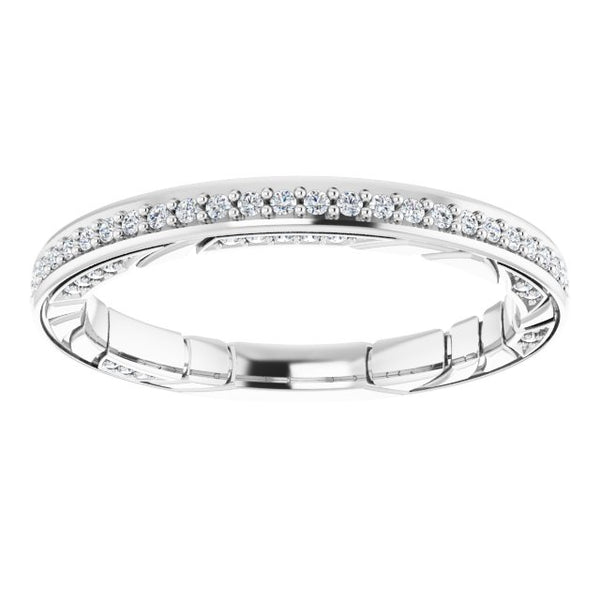 Platinum Diamond Engraved Anniversary Band