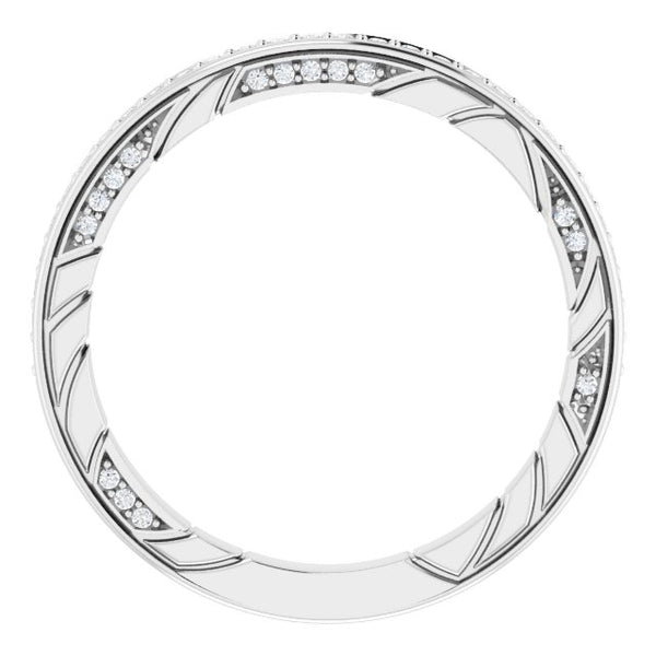 Platinum Diamond Engraved Anniversary Band