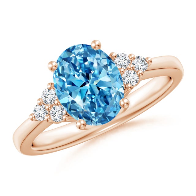 Solitaire Oval Lab grown Fancy Intense Blue Diamond Taylor Ring