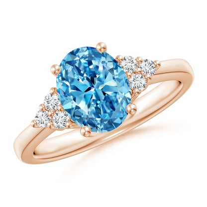 Solitaire Oval Lab grown Fancy Intense Blue Diamond Taylor Ring